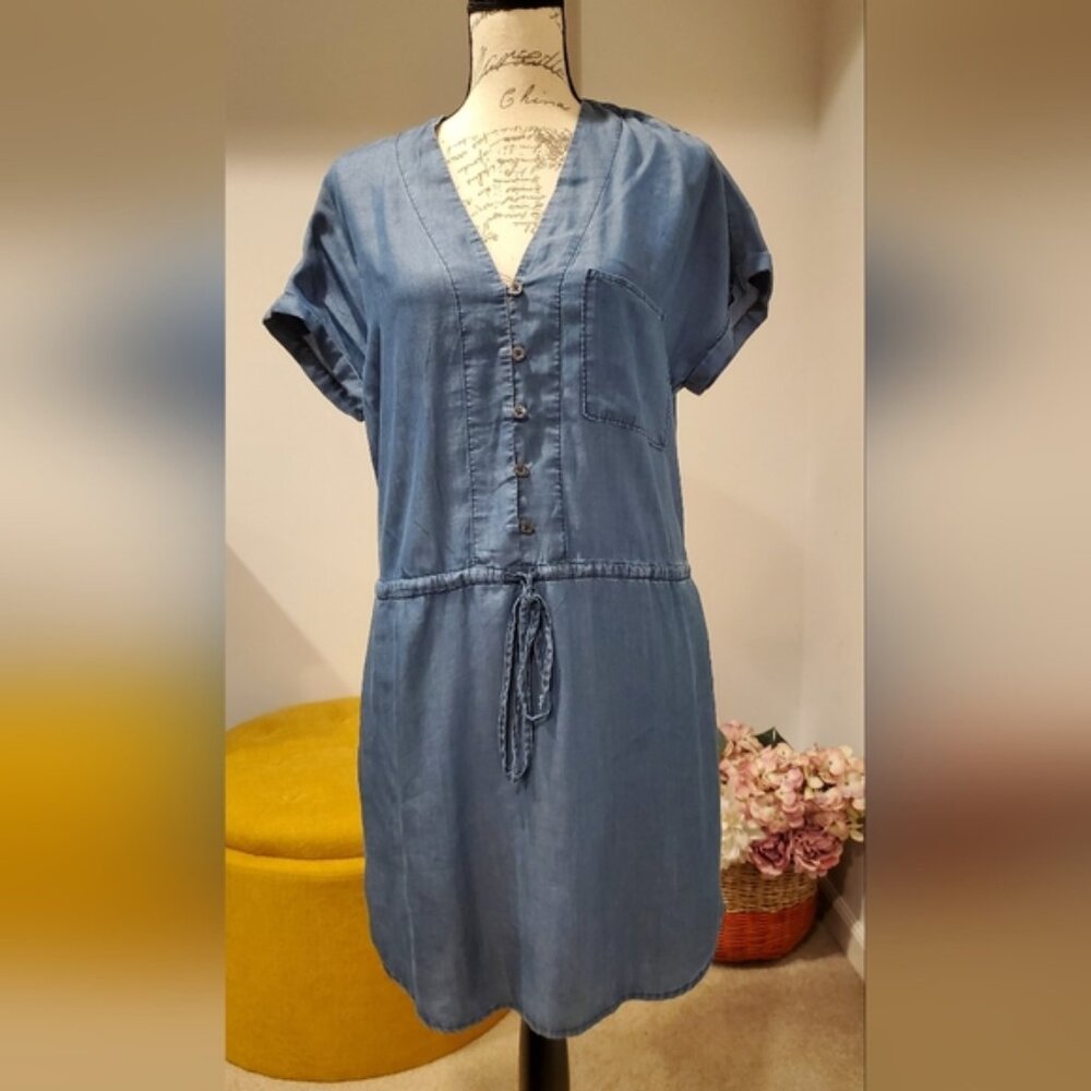 Tommy Bahama Blue Button-Down Dress, Size M.